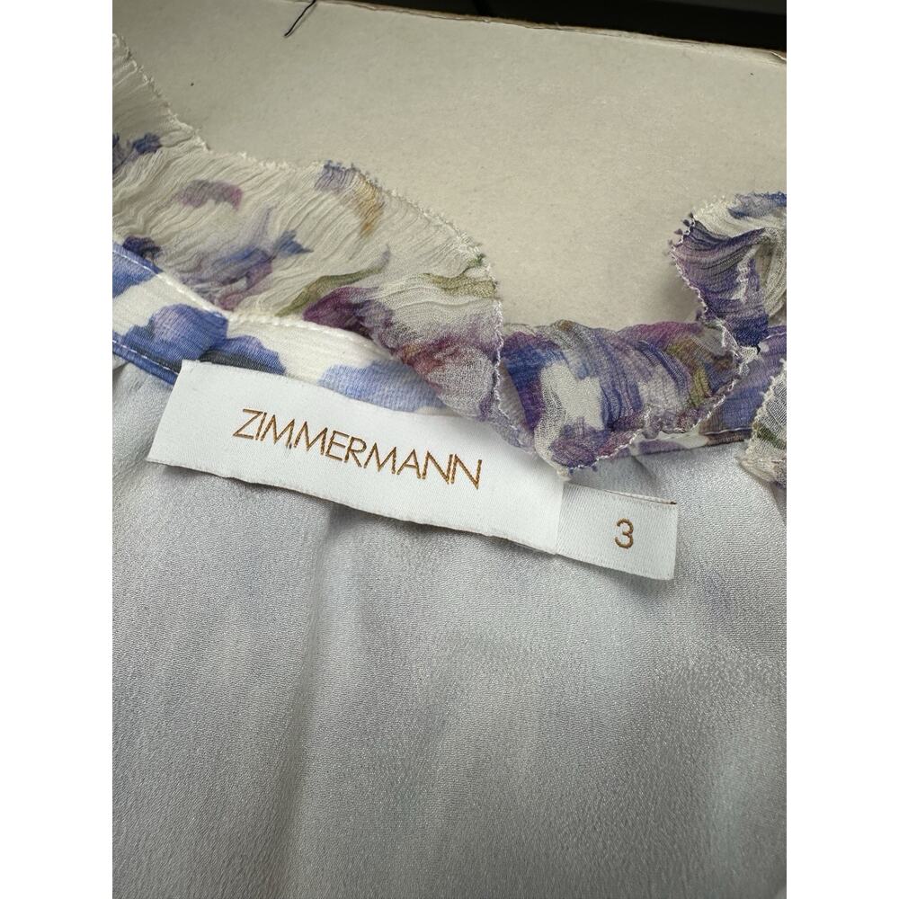 Zimmermann Tama Iris Silk Playsuit Romper Floral Ruffle Button Front No Belt 3 - Picture 11 of 13